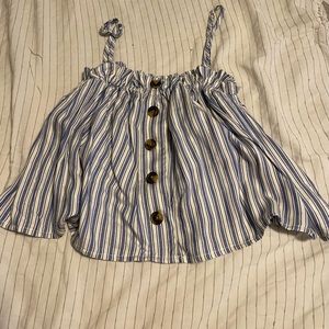 Blue Stripe Crop Top